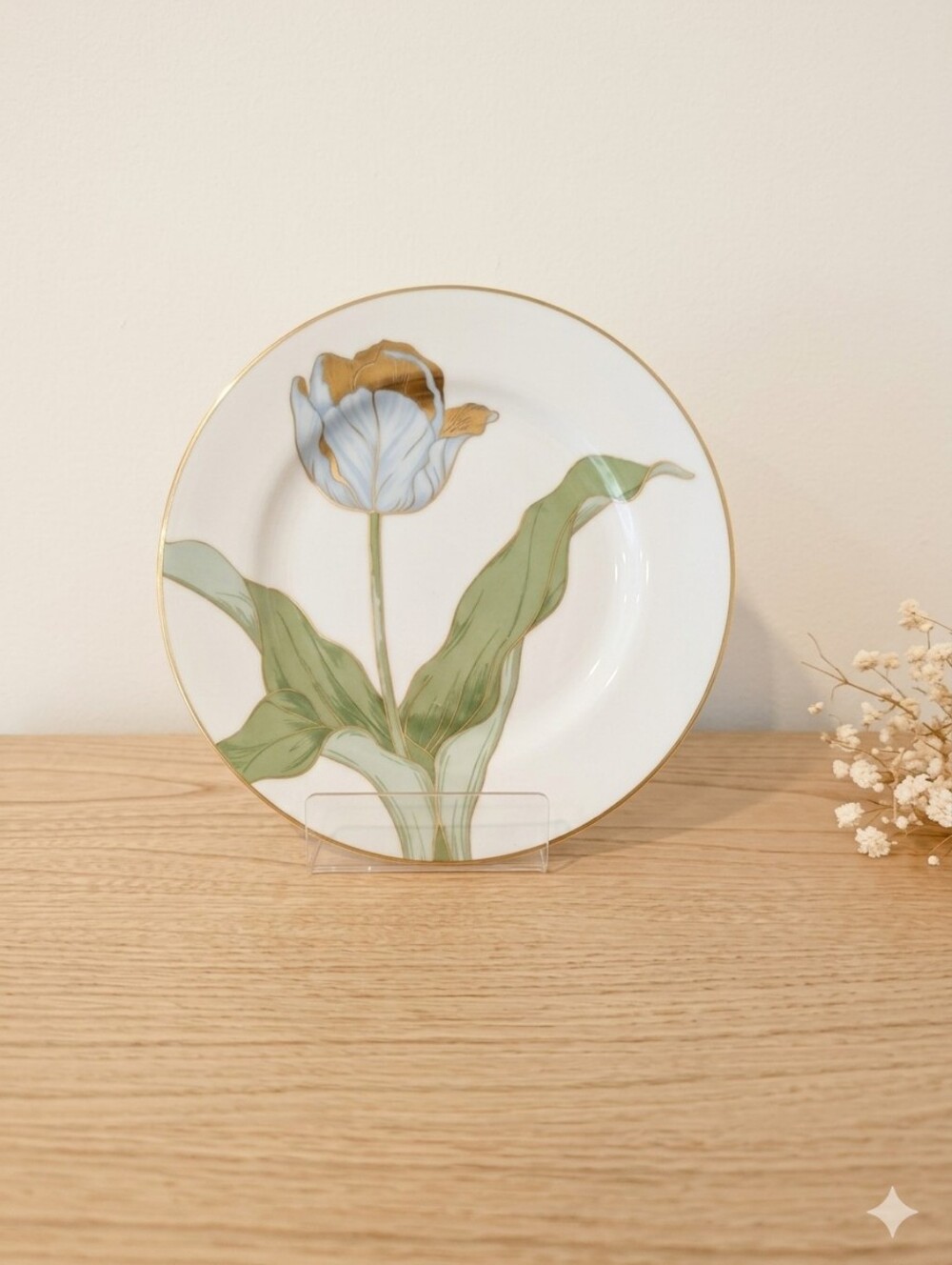 Fitz and Floyd “Tulipe d’Or” Vintage Porcelain Plate (1982, Japan)